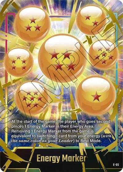 Energy Marker - E-05 (Gold) Fusion World Promotion Cards and Packs None Dragon Ball card — value and price