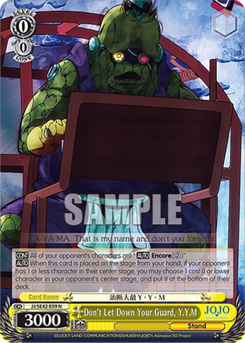 Don't Let Down Your Guard, Y.Y.M - JoJo's Bizarre Adventure: Stone