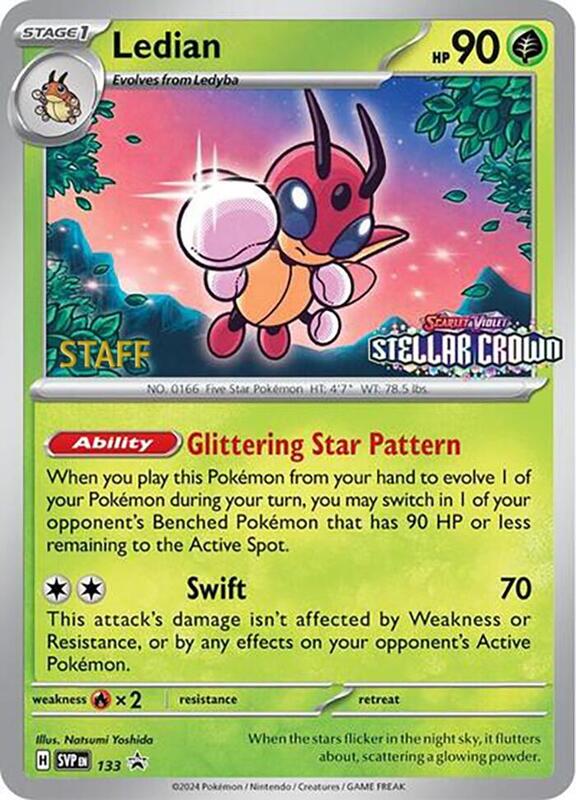 Ledian - 133 (Prerelease) [Staff] 133 from SV: Scarlet & Violet Promo Cards