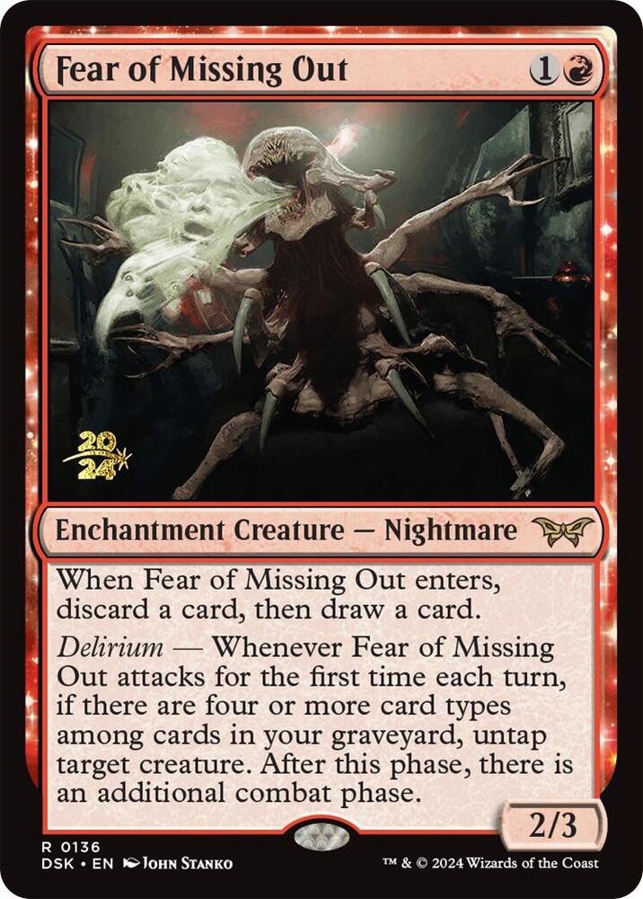 fear of missing out mtg card Fear of Missing Out [136] [Duskmourn: House of Horror] [Non-Foil] – Face to  Face Games