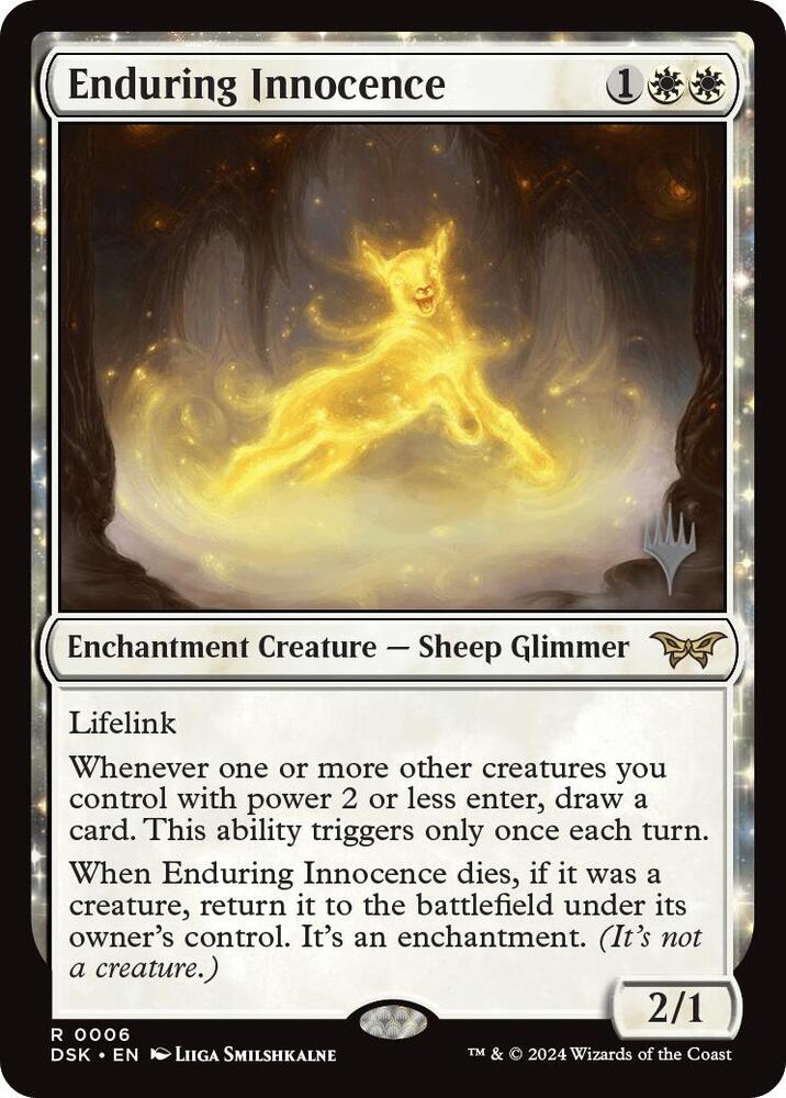 Enduring Innocence - Promo Pack: Duskmourn: House of Horror - Magic: The Gathering - TCGplayer.com Enduring Innocence - Promo Pack: Duskmourn: House of Horror - Magic: The Gathering - TCGplayer.com