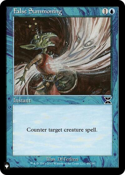 False Summoning (The List) from LIST #ME4-49, Magic: The Gathering card
