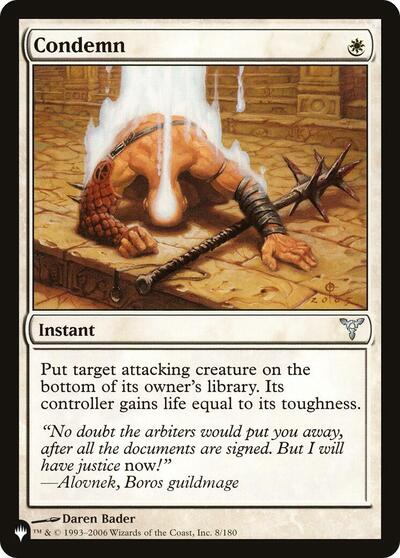 Condemn (The List) from LIST #DIS-8, Magic: The Gathering card
