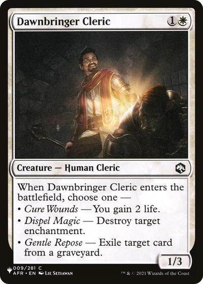 Dawnbringer Cleric (The List) from LIST #AFR-9, Magic: The Gathering card