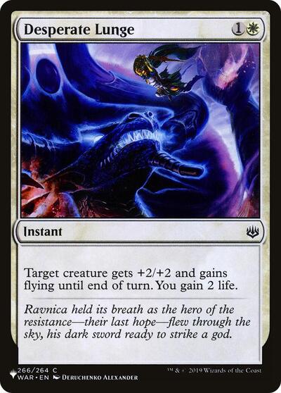 Desperate Lunge (The List) from PLST #WAR-266, Magic: The Gathering card