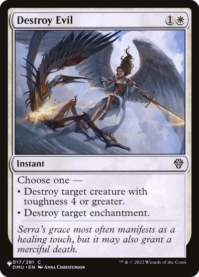 Destroy Evil (The List) from PLST #DMU-17, Magic: The Gathering card