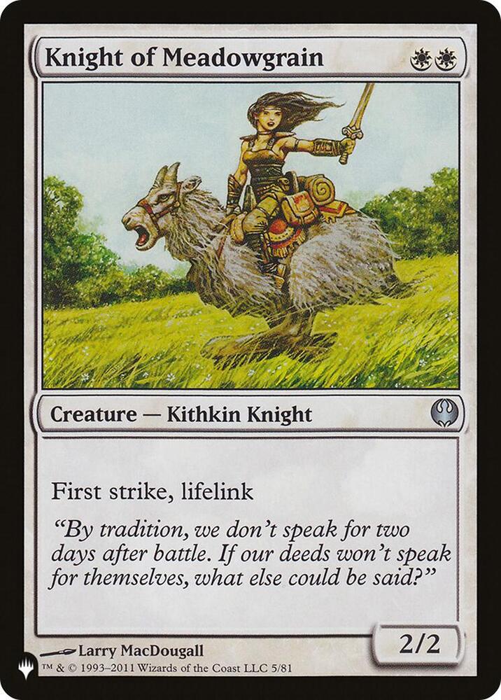 Knight of Meadowgrain #DDG-5 — The List