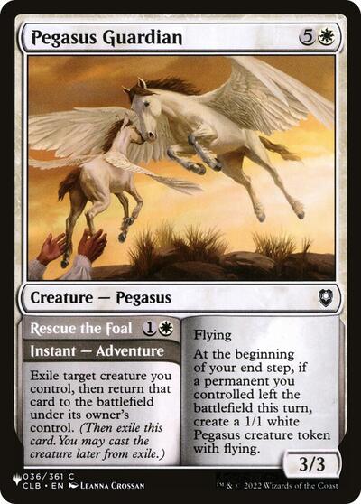 Pegasus Guardian (The List) from PLST #CLB-36, Magic: The Gathering card