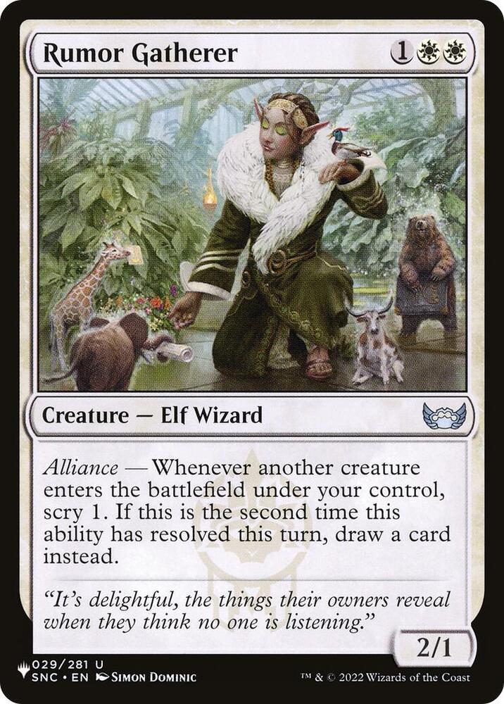 Rumor Gatherer #SNC-29 — The List