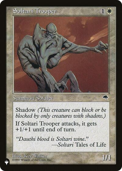 Soltari Trooper (The List) from PLST #TMP-47, Magic: The Gathering card