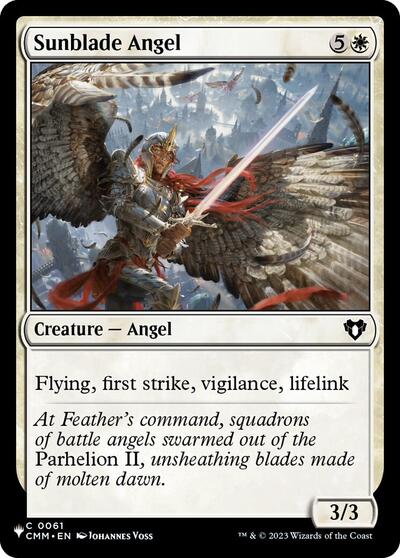 Sunblade Angel (The List) from PLST #CMM-61, Magic: The Gathering card