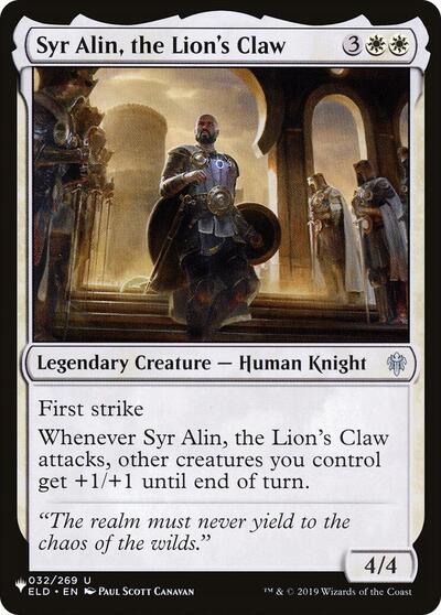 Syr Alin, the Lion's Claw (The List) from LIST #ELD-32, Magic: The Gathering card
