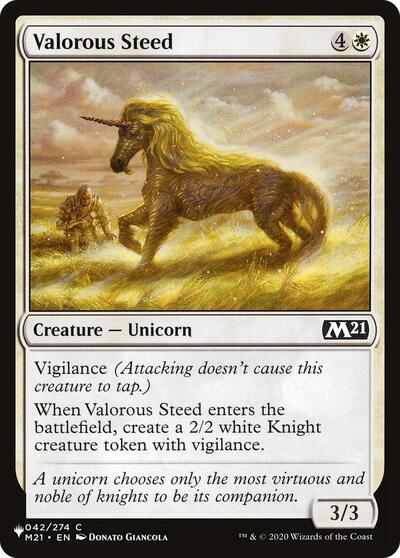 Valorous Steed (The List) from LIST #M21-42, Magic: The Gathering card