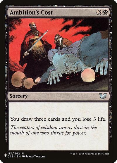 Ambition's Cost (The List) from LIST #C15-113, Magic: The Gathering card