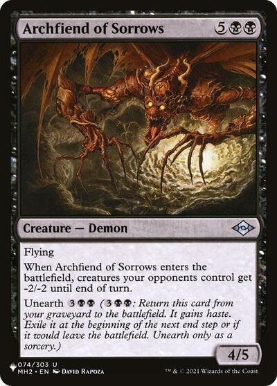 Archfiend of Sorrows (The List) from LIST #MH2-74, Magic: The Gathering card