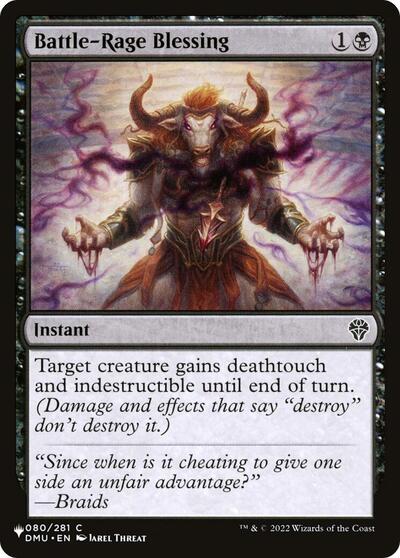 Battle-Rage Blessing (The List) from PLST #DMU-80, Magic: The Gathering card