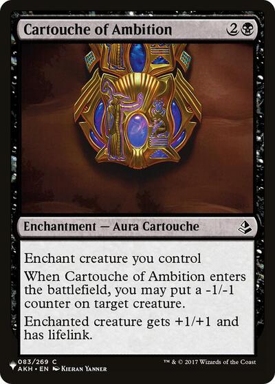 Cartouche of Ambition (The List) from PLST #AKH-83, Magic: The Gathering card