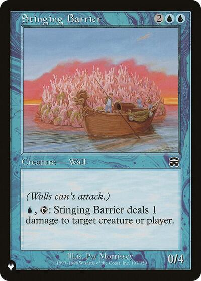 Stinging Barrier (The List) from PLST #MMQ-107, Magic: The Gathering card