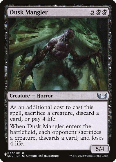 Dusk Mangler (The List) from PLST #SNC-77, Magic: The Gathering card