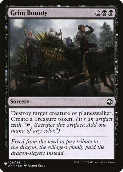 Grim Bounty (The List) from PLST #AFR-106, Magic: The Gathering card
