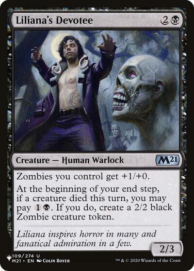 Liliana's Devotee (The List) from LIST #M21-109, Magic: The Gathering card