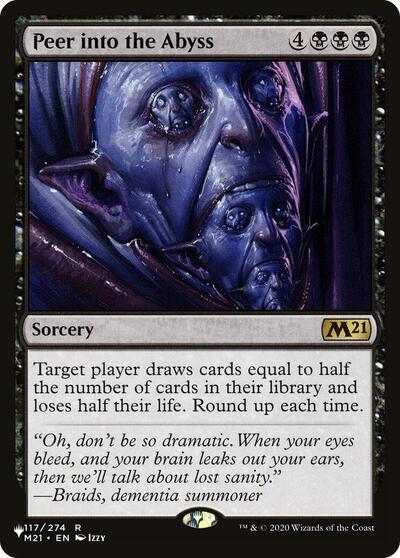 Peer into the Abyss (The List) from LIST #M21-117, Magic: The Gathering card
