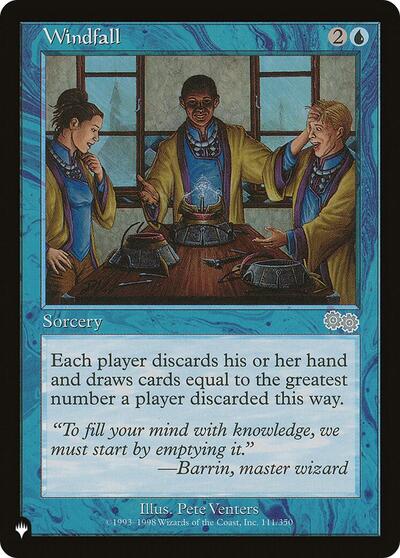 Windfall (The List) from LIST #USG-111, Magic: The Gathering card