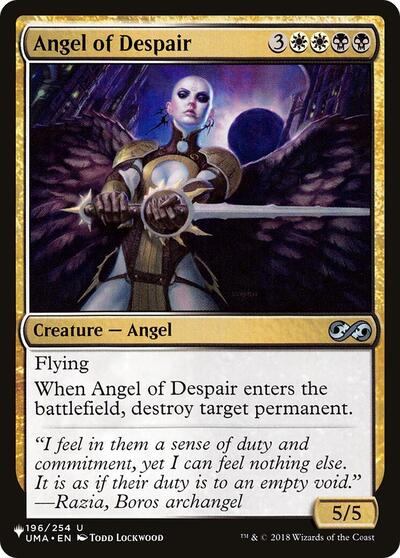 Angel of Despair (The List) from LIST #UMA-196, Magic: The Gathering card