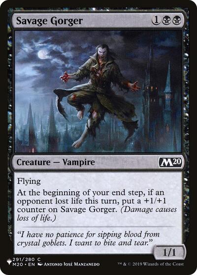 Savage Gorger (The List) from LIST #M20-291, Magic: The Gathering card