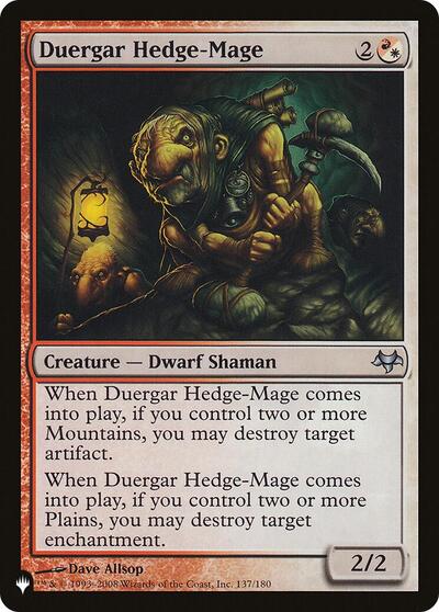 Duergar Hedge-Mage (The List) from PLST #EVE-137, Magic: The Gathering card