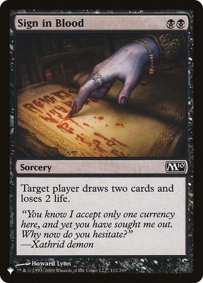 Sign in Blood (The List, from M10) from LIST #M10-112, Magic: The Gathering card