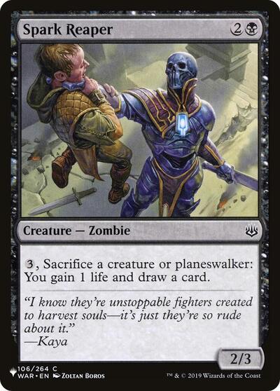 Spark Reaper (The List) from PLST #WAR-106, Magic: The Gathering card
