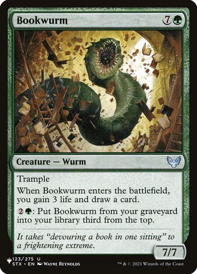 Bookwurm (The List) from PLST #STX-123, Magic: The Gathering card