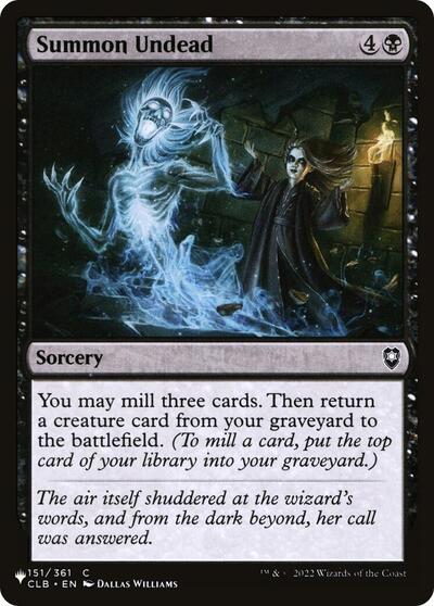 Summon Undead (The List) from PLST #CLB-151, Magic: The Gathering card