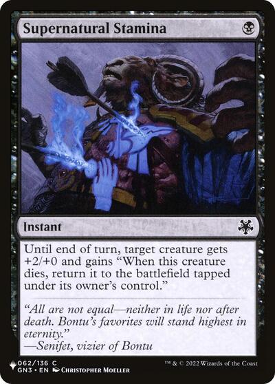 Supernatural Stamina (The List) from LIST #GN3-62, Magic: The Gathering card