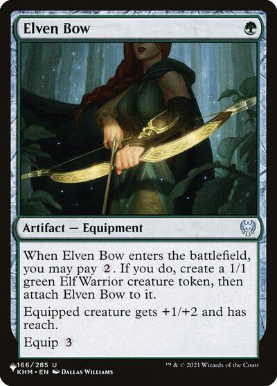 Elven Bow (The List) from PLST #KHM-166, Magic: The Gathering card