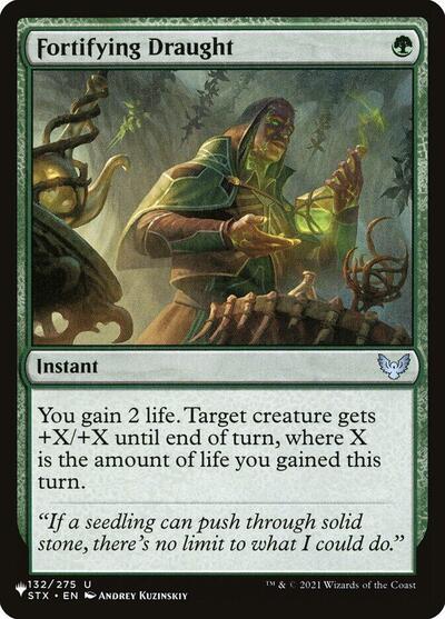 Fortifying Draught (The List) from PLST #STX-132, Magic: The Gathering card
