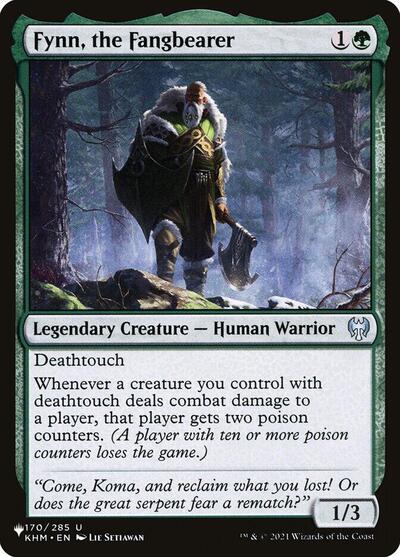 Fynn, the Fangbearer (The List) from PLST #KHM-170, Magic: The Gathering card