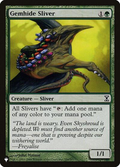 Gemhide Sliver (The List, from TSP) from PLST #TSP-196, Magic: The Gathering card
