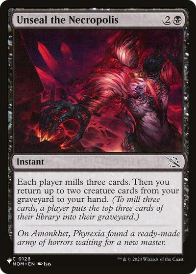 Unseal the Necropolis (The List) from PLST #MOM-128, Magic: The Gathering card