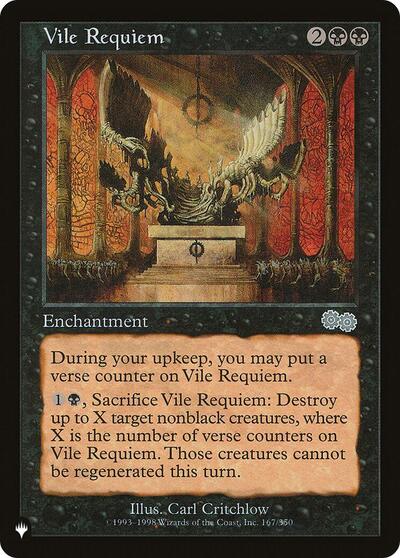 Vile Requiem (The List, from USG) from LIST #USG-167, Magic: The Gathering card