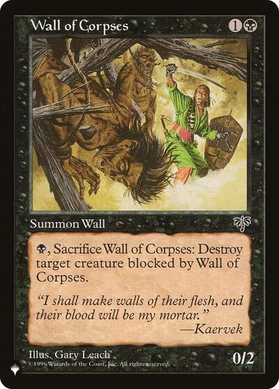 Wall of Corpses (The List) from PLST #MIR-151, Magic: The Gathering card