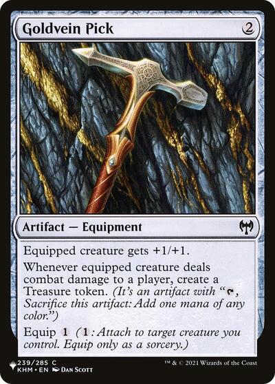 Goldvein Pick (The List) from PLST #KHM-239, Magic: The Gathering card