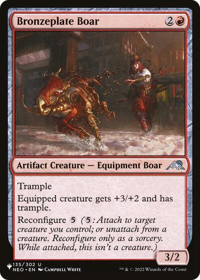 Bronzeplate Boar (The List) from PLST #NEO-135, Magic: The Gathering card