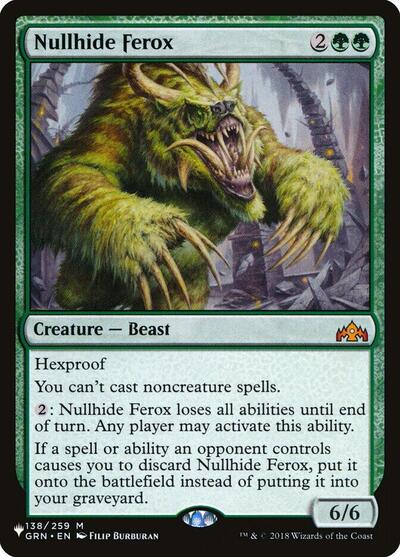 Nullhide Ferox (The List) from PLST #GRN-138, Magic: The Gathering card