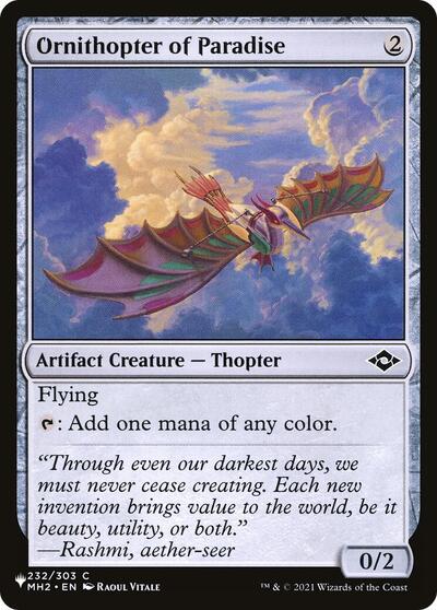 Ornithopter of Paradise (The List) from LIST #MH2-232, Magic: The Gathering card