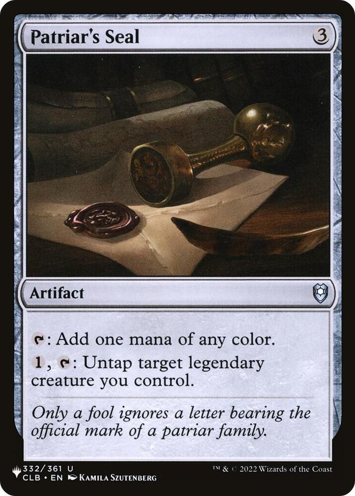 Patriar's Seal 332/361 card