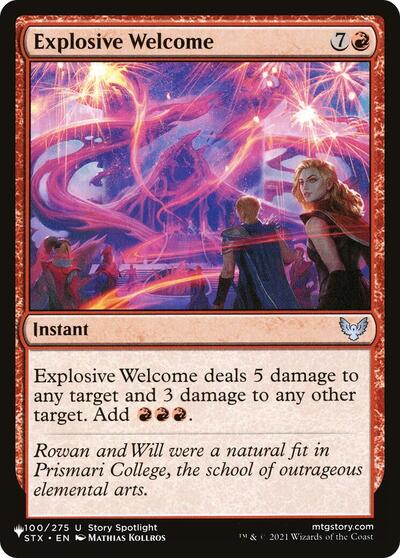 Explosive Welcome (The List) from PLST #STX-100, Magic: The Gathering card