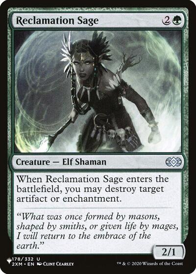 Reclamation Sage (The List, from 2XM) from LIST #2XM-178, Magic: The Gathering card