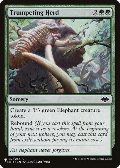 Trumpeting Herd (The List) from LIST #MH1-187, Magic: The Gathering card